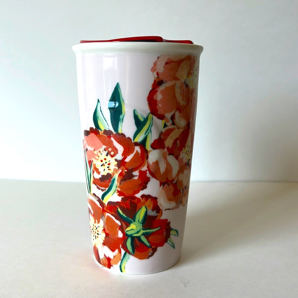 2015 Starbucks Dot Collection Floral Flowers Floral 10oz Ceramic Mug